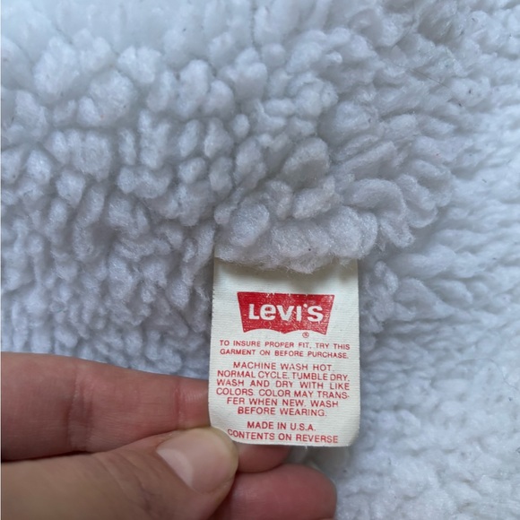 Vintage Levi's Sherpa Lined Denim Trucker Jacket Size 42 - Medium - Picture 7 of 8